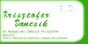 krisztofer dancsik business card